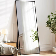 Specchio grande da parete 180x76cm con cornice in alluminio nero