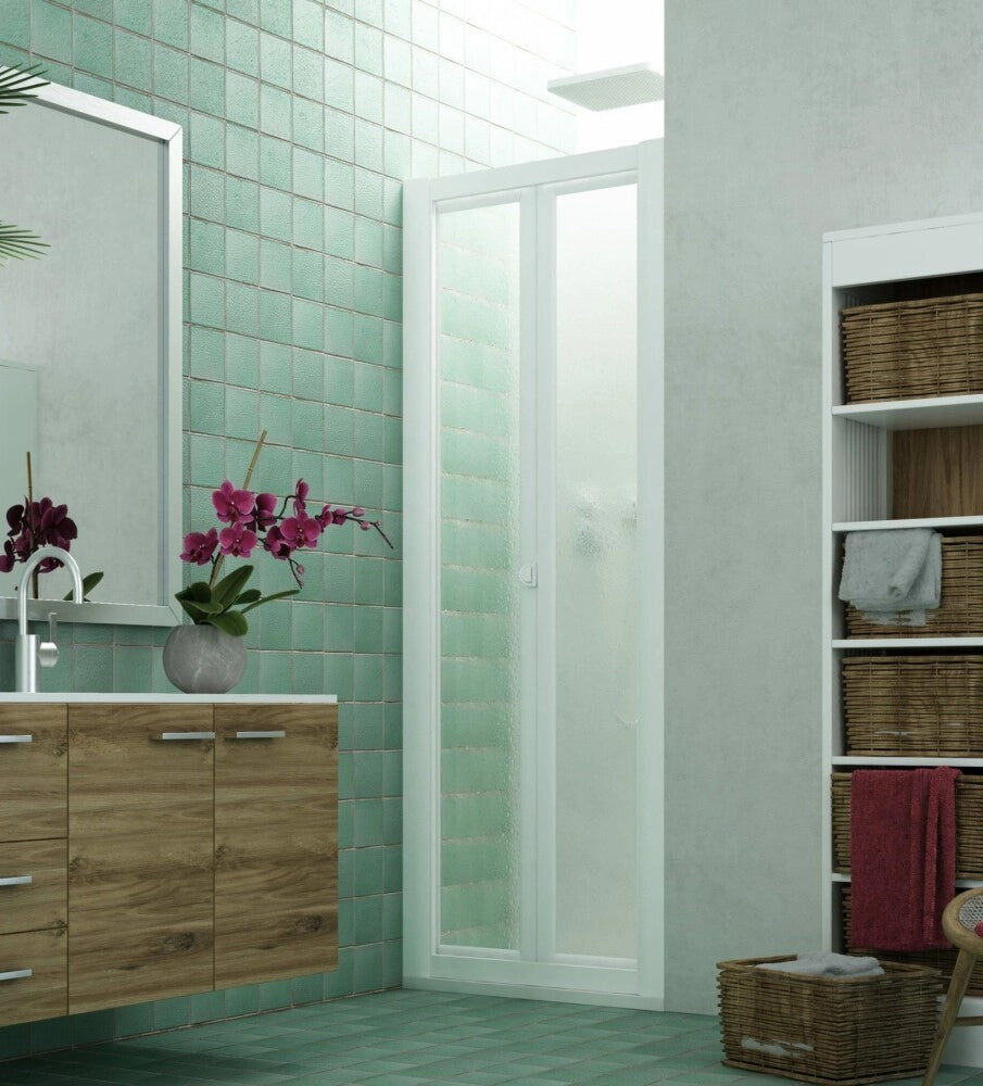 Cabina Doccia a Nicchia in Acrilico 2.2mm con Apertura Soffietto Libro - Misura: 95 x h185 (AdattabilitÃ  90-95cm)