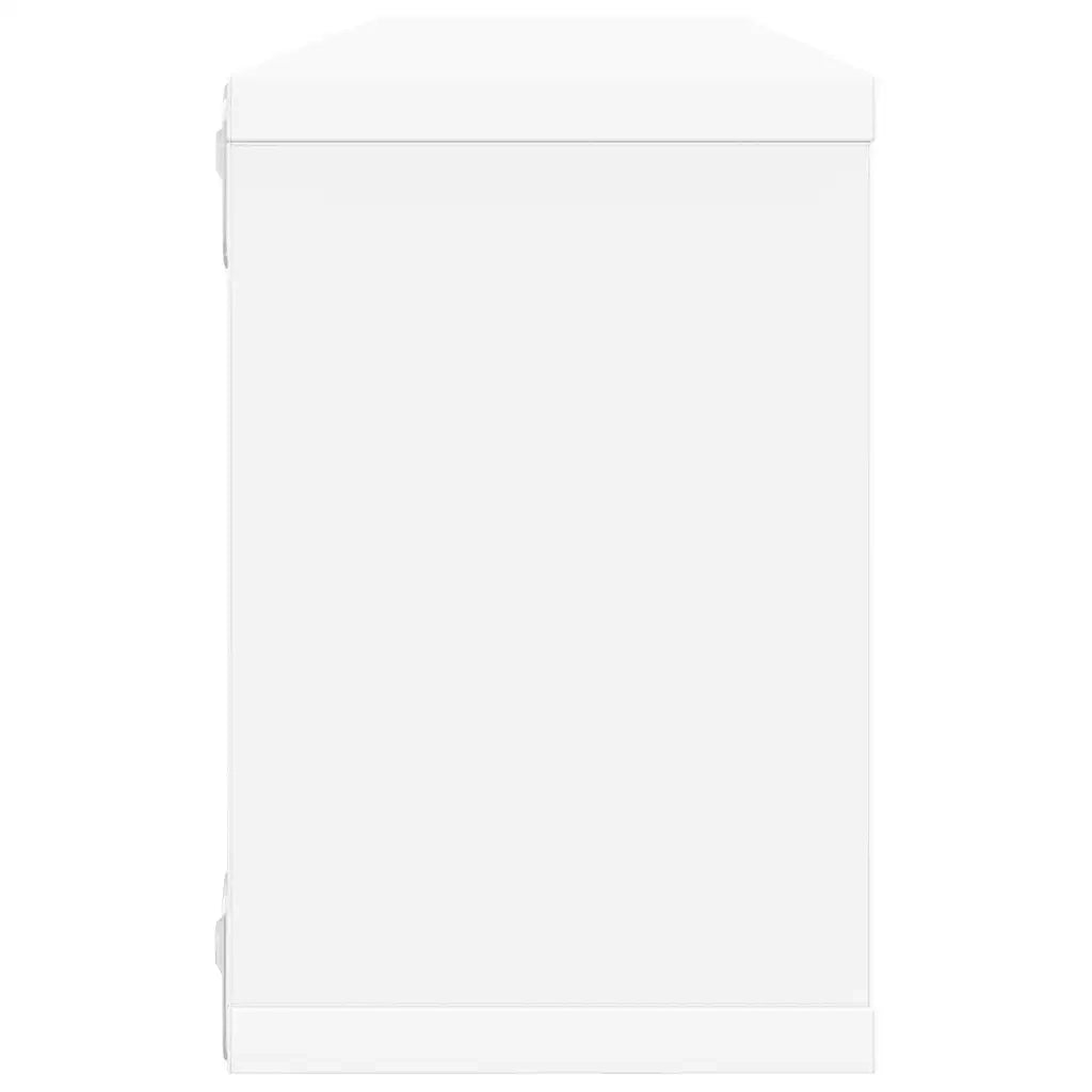Mensole Parete a Cubo 2pz Bianche 60x15x23 cm Legno Multistrato 807133
