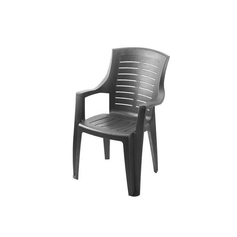 MAURY'S SEDIA GINEVRA IN RESINA IMPILABILE ANTRACITE 91 X 60 X 55 CM