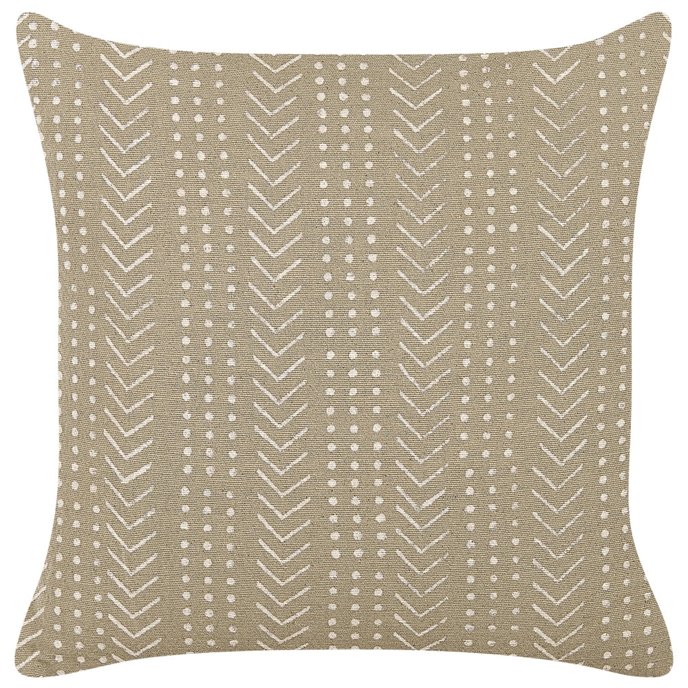 Cuscino decorativo cotone grigio 45 x 45 cm motivo geometrico stampa laminata accessori stile boho