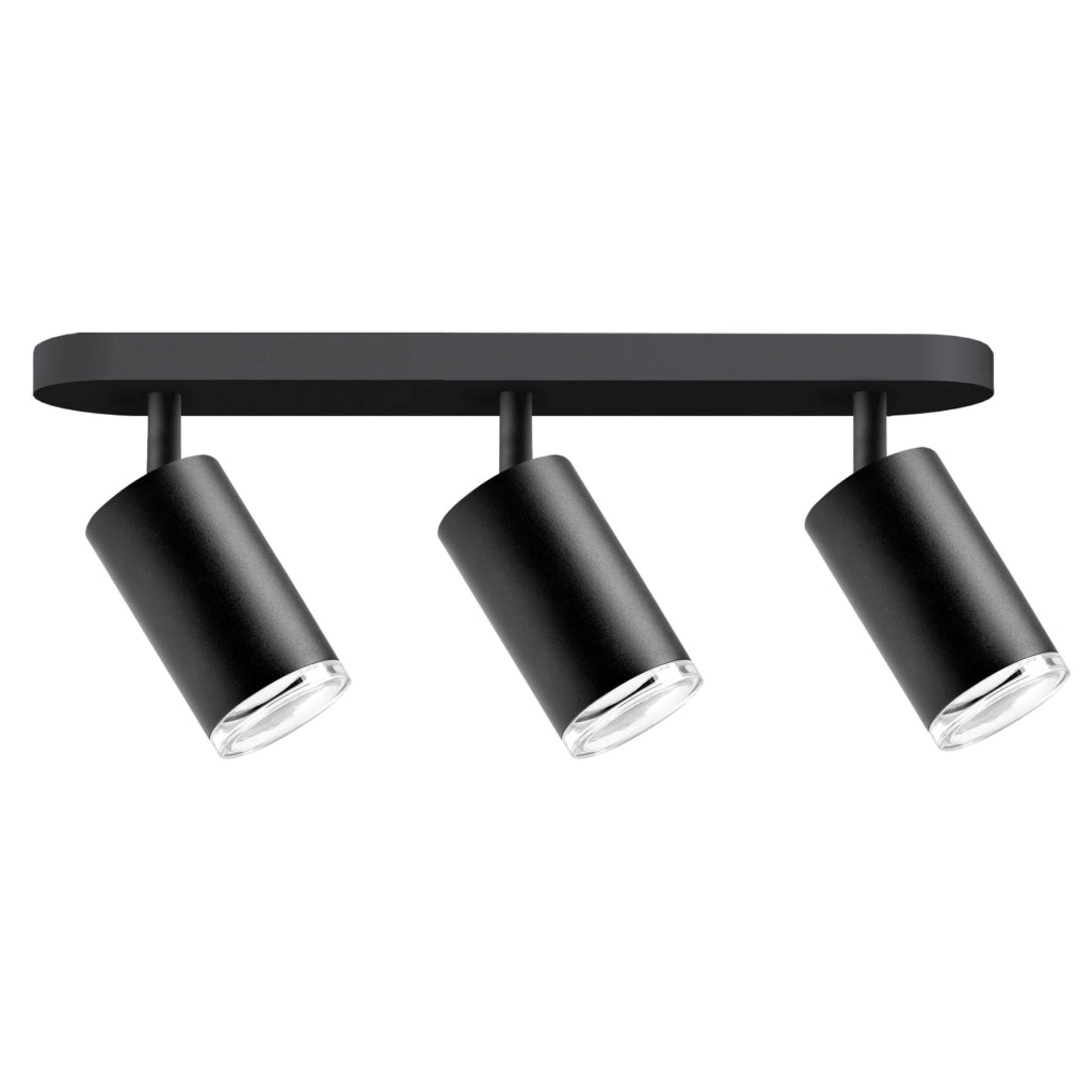 Applique/Plafoniera 3 luci nera GU10 orientabile IP44