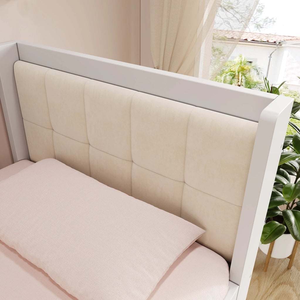 Daybed con letto estraibile 201 x 95 x 74 cm in legno bianco
