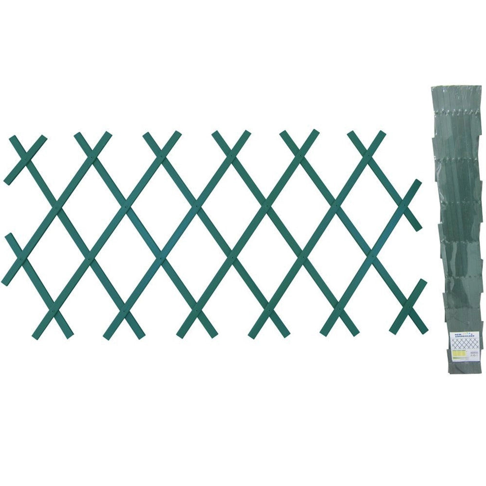 Trade Shop - Traliccio Rete In Vimini Bamboo 100x200cm Estensibile Verde Piante Rampicanti -