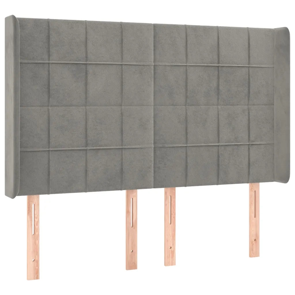 Letto a Molle Materasso e LED Grigio Chiaro 140x190 cm Velluto 3139559