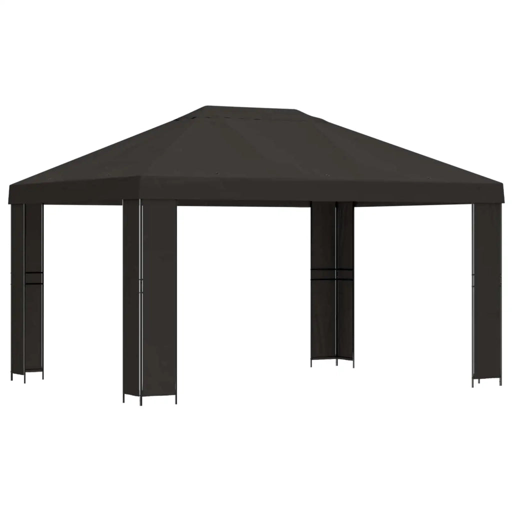 Gazebo 4 × 3 m Antracite Poliestere e Acciaio 190 gsm