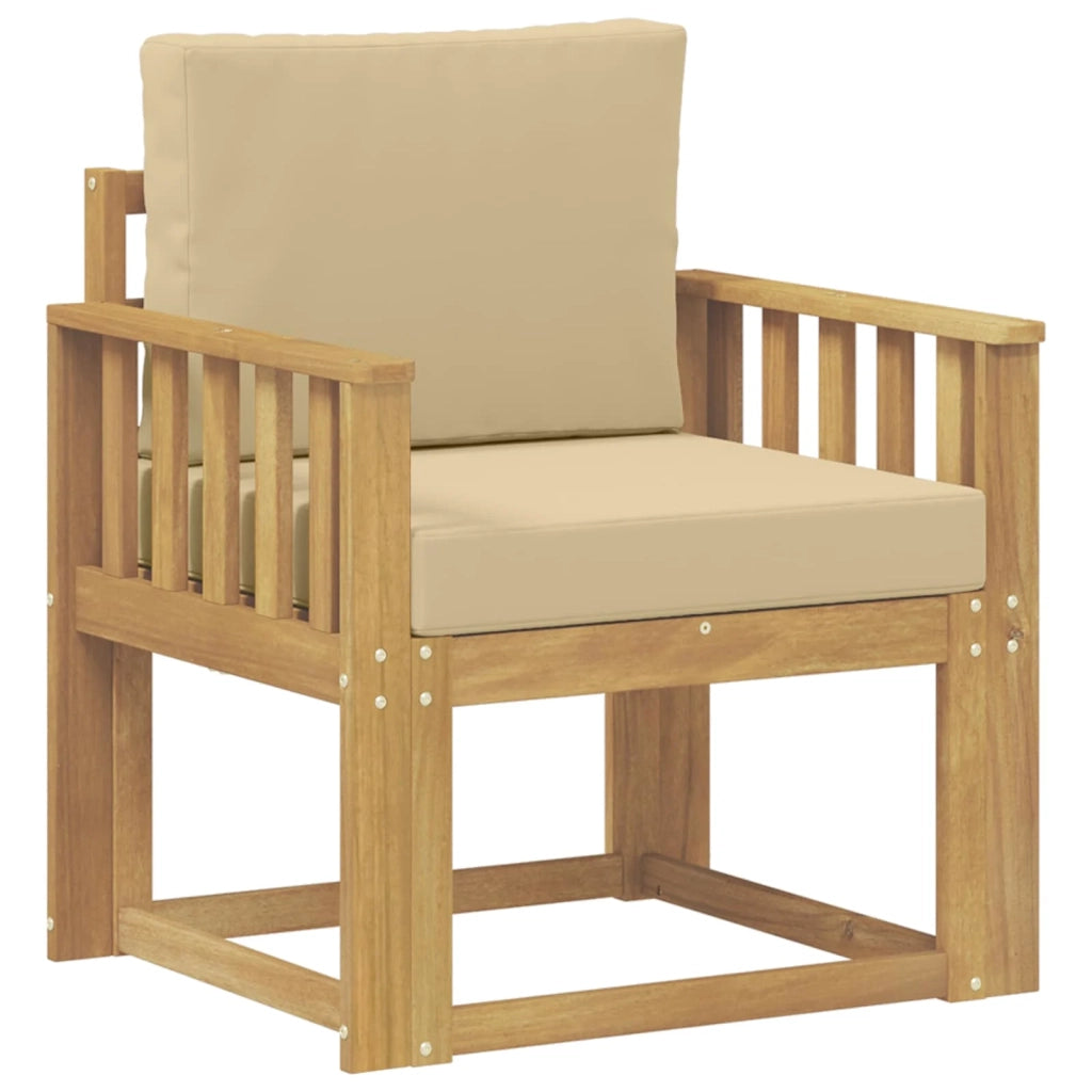 2 Pezzo Set di divani da esterno-Sofa da giardino Poliestere Bianco e Beige 268577