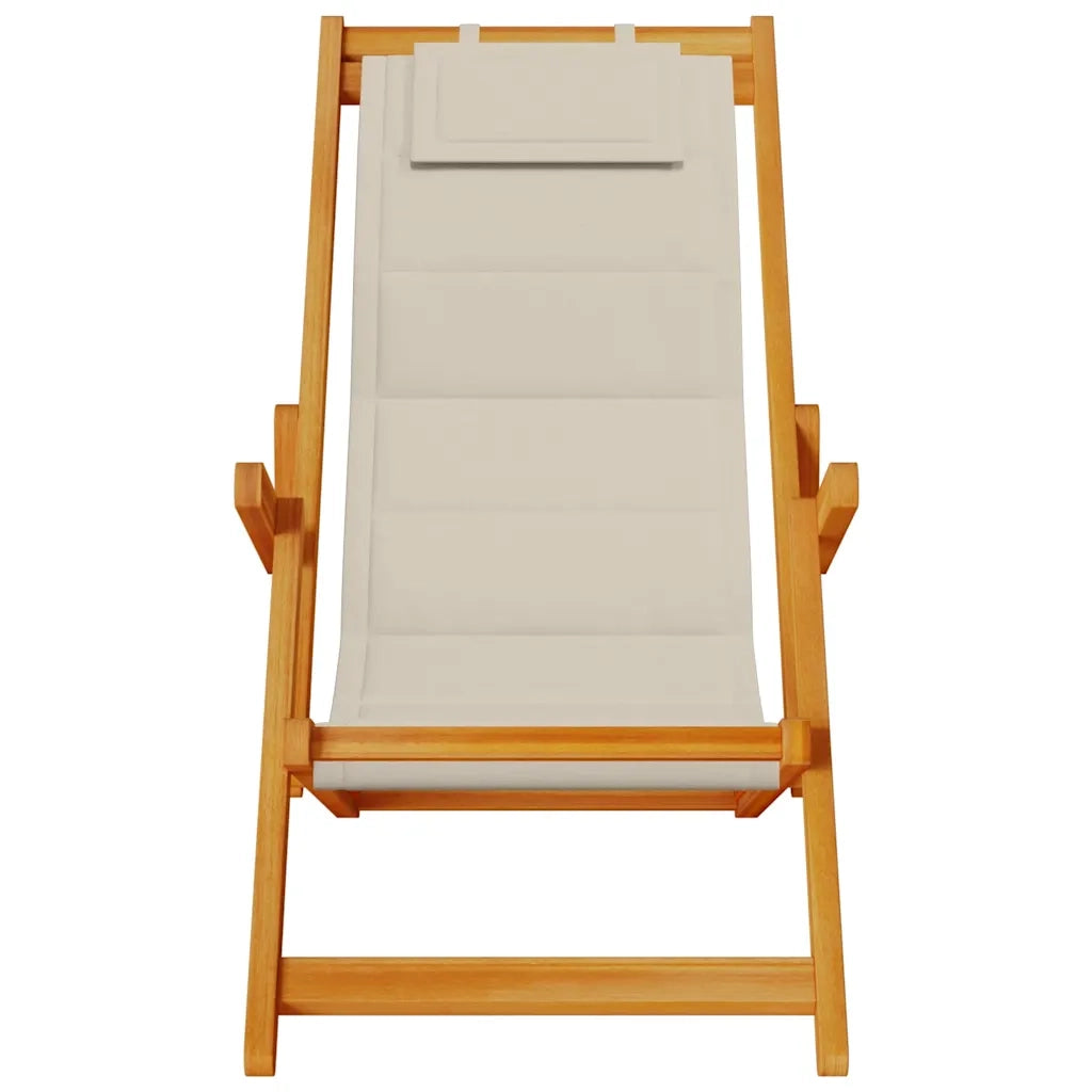 Sedia pieghevole con braccioli in legno di acacia color tortora e Textilene 4108070