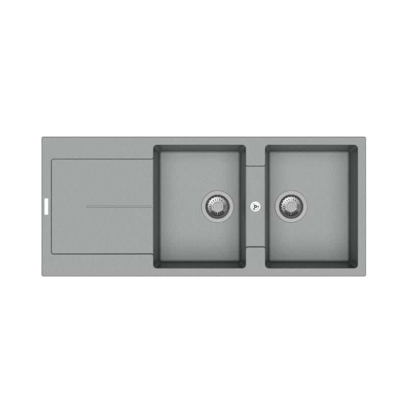 Enigma D200 lavello 2 vasche e gocciolatoio croma
