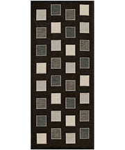 Tappeto moderno SQUARE NERO geometrico a quadri, passatoia cucina multiuso lavabile in lavatrice e anti-scivolo cm.55x190