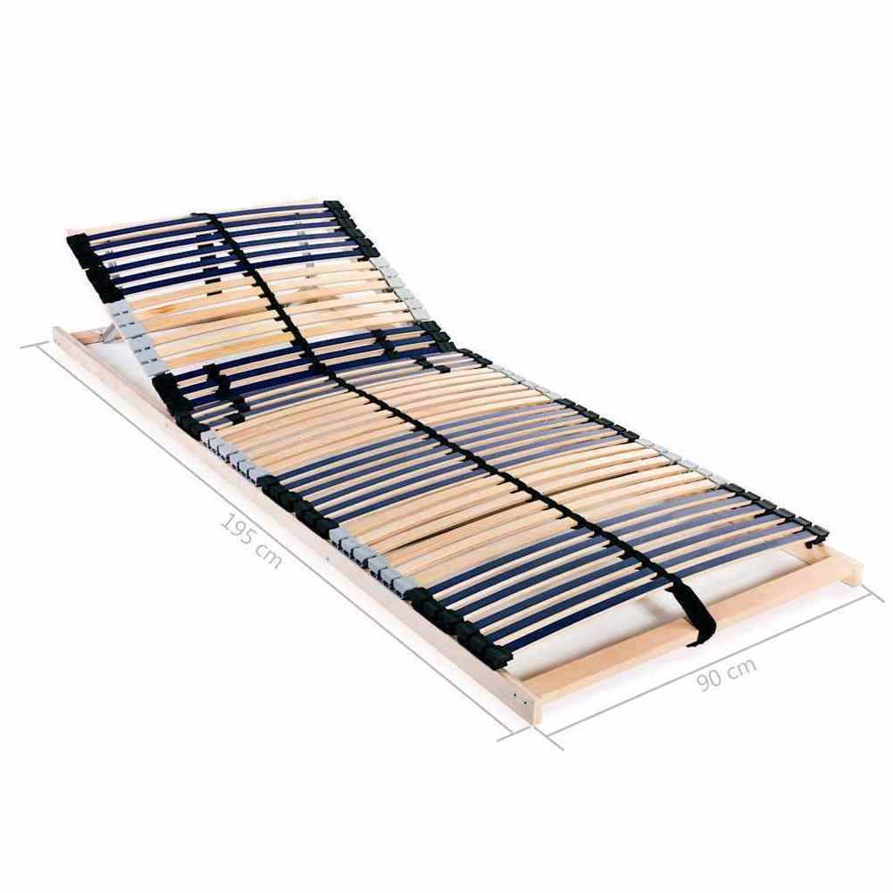 Slatted Frame With 42 Slats 7 Zones 90x200 Cm
