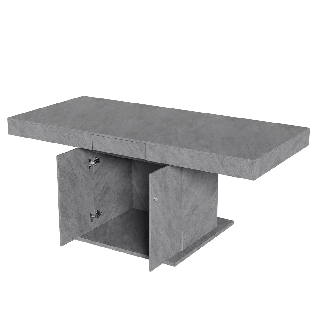 Tavolo da pranzo allungabile 140/180 cm in truciolare e metallo; grigio