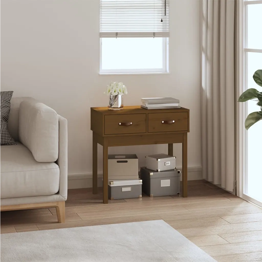 Tavolo Consolle Ambra 76,5x40x75 cm in Legno Massello di Pino 821752