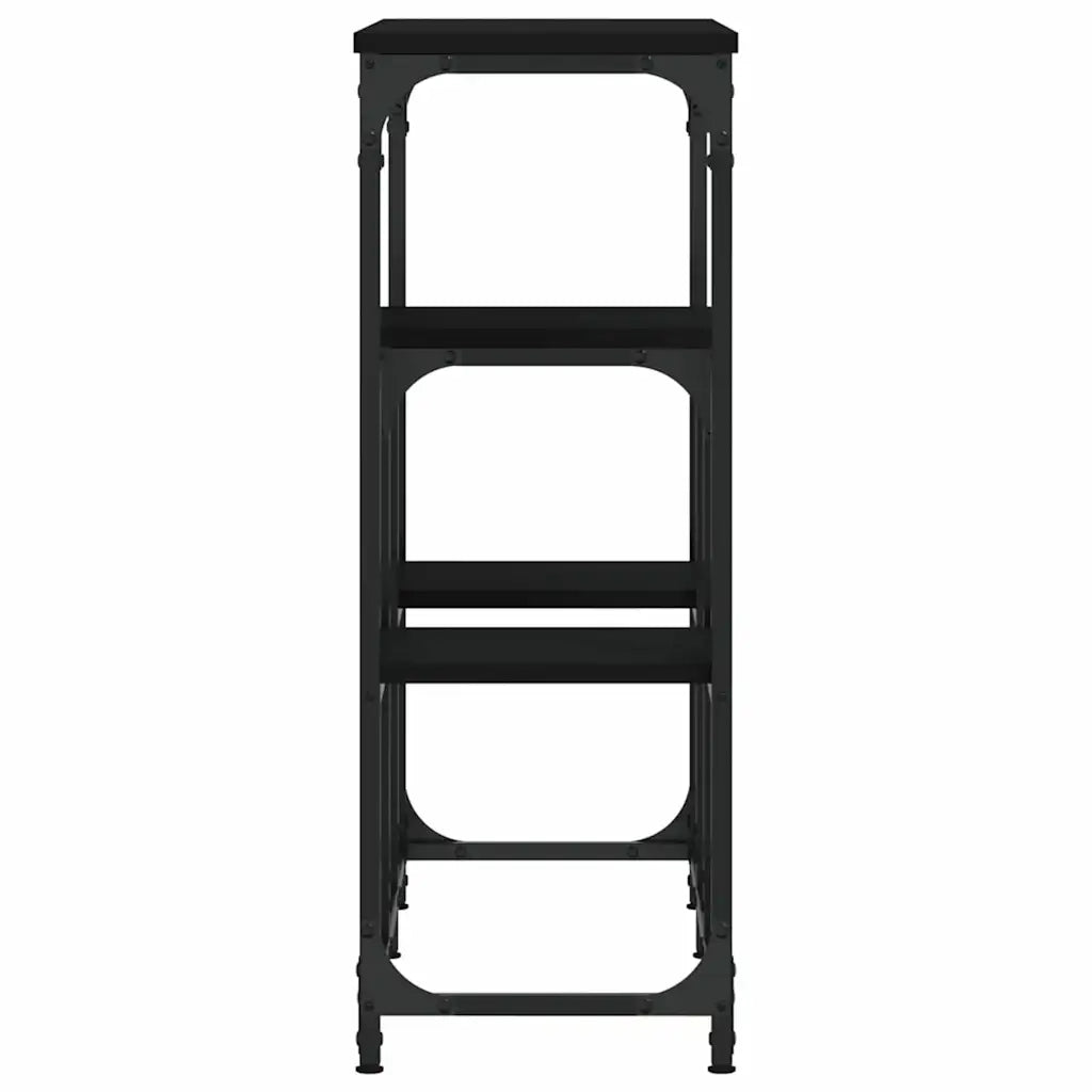 Tavolino Consolle Nero 89,5x28x76 cm in Legno Multistrato 833383