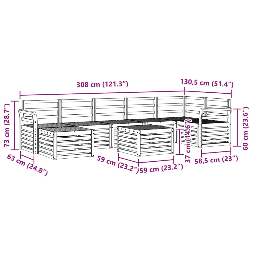 Set di divani da esterno 8 pcs Bianco 59 x 59 x 37 cm 3392234
