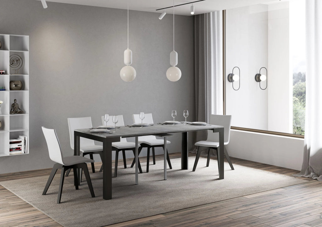 Consolle Allungabile 90-196x40x77 cm in Nobilitato Grigio