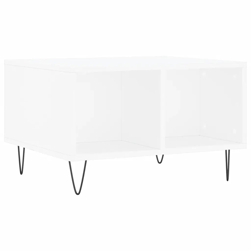 Tavolino da Salotto-Tavolino da soggiorno-Tavolo Bianco 60x50x36,5 cm in Legno Multistrato 708979