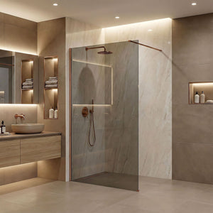 Parete Doccia Rea Flexi Grey / Brush Copper 120