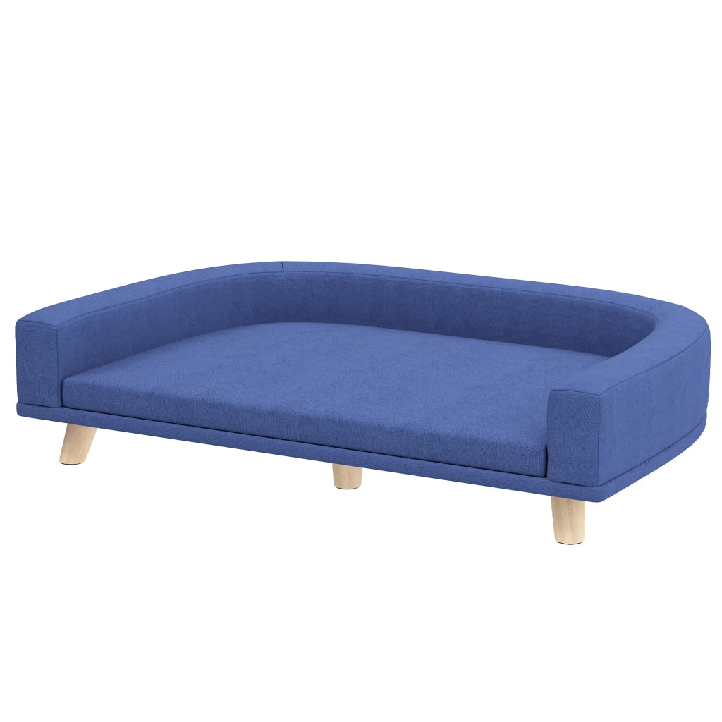 Letto per Cani ¨C zephmum ¨C Legno di Eucalipto, Blu, 98x67x25 cm
