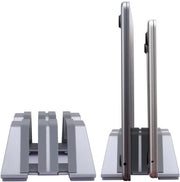 Regolabarca per Laptop - Regolabile - Supporta 2 Dispositivi - 6061 Alluminio - Antiscivolo - Resistente ai Marcature - Design Moderno - Supporto per Laptop