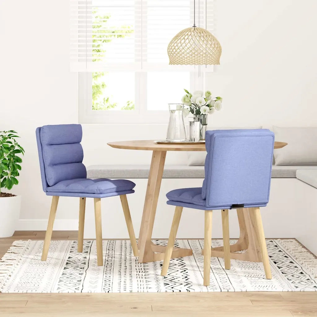 vidaXL Sedie da Pranzo 2 pz Blu Jeans in Tessuto