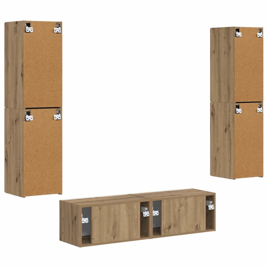 Set mobile TV 6 pcs Rovere artigianale Legno multistrato