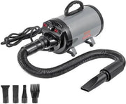 Föhn Professionale per Cani - Waterblazer per Cani - Föhn per Cani con 4 Accessori - Potenza Regolabile - Protezione Metallica - Colore Grigio