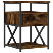 Comodino | Armadio da Notte | Mobiletto da notte Rovere Fumo 40x42x55 cm Legno Multistrato