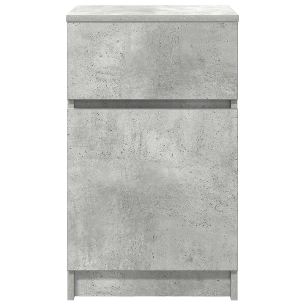 Comodino Grigio Cemento 39x35x65 cm in Legno Multistrato 861325