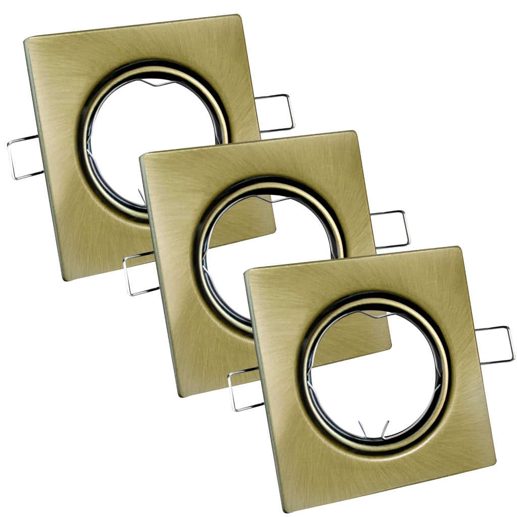 Faretto incasso quadrato patina oro orientabile 3x Polux