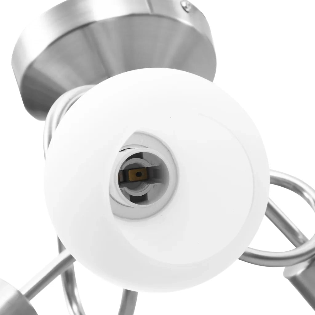 Lampadario Paralume in Ceramica a Coppa Bianco 3 Lampadine E14 289228