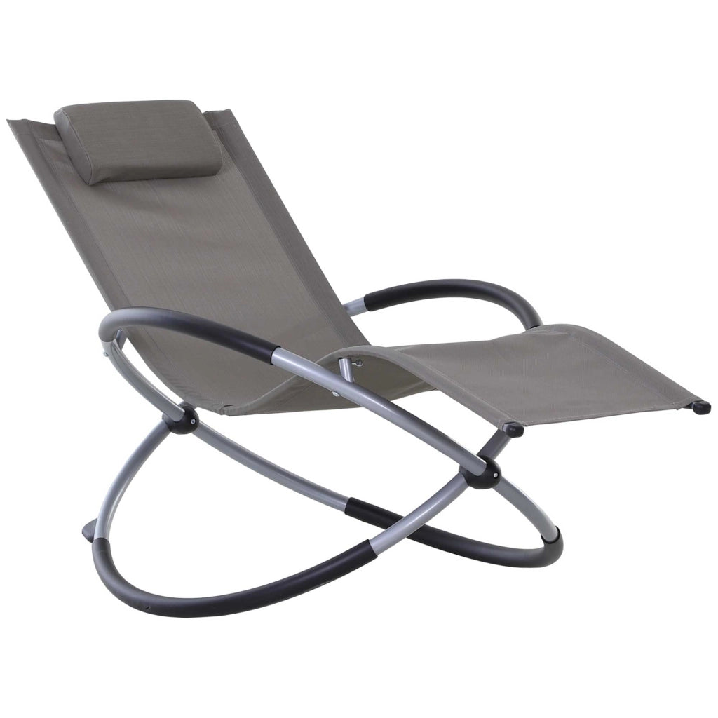 Easycomfort Sedia a Dondolo Design Moderno per Interni ed Esterni Texteline 154x80x84cm Grigio