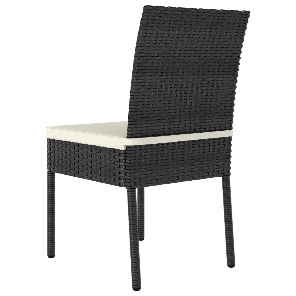 Set da Pranzo da Giardino 3 pz in Polyrattan Nero cod mxl 36157
