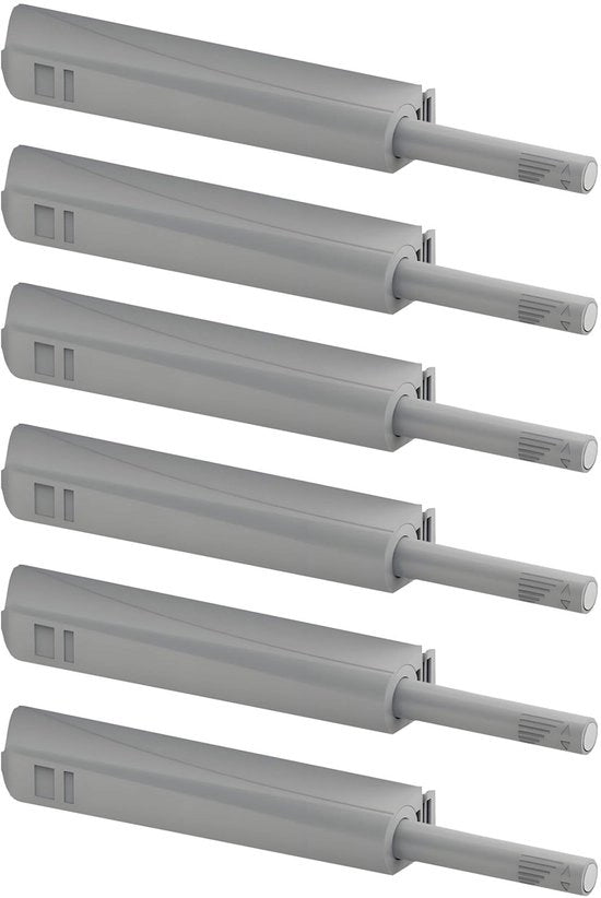 Sostituti di Deurvlakken per Porte Cucina e Armadi - Slottini di Apertura Automatica con Flap - Colore Grigio - 6 pezzi - Adatti per Porte Cucina e Armadi