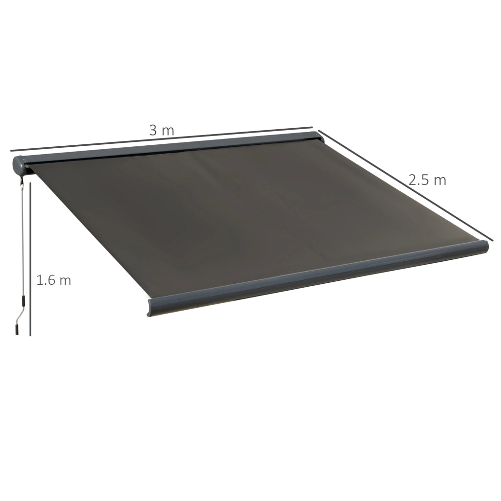 Tenda da sole elettrica ¨C zephmum ¨C grigio scuro, metallo, 300x250 cm