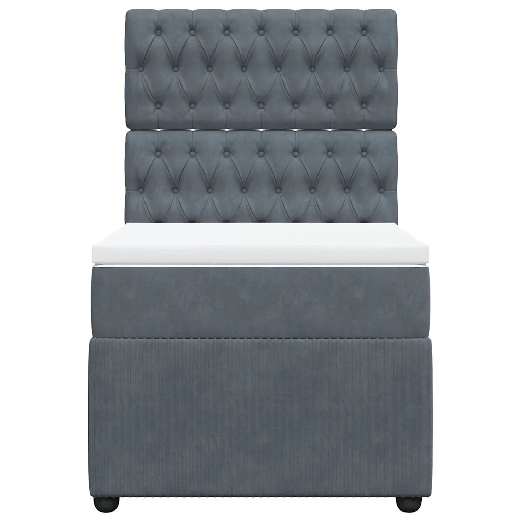 Giroletto a Molle con Materasso Grigio Scuro 80x200 cm Velluto 3294497