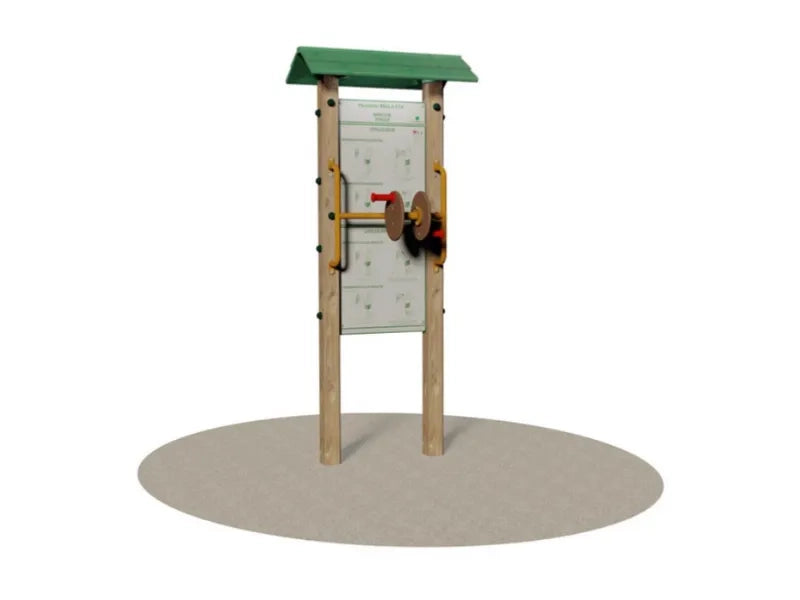 Stazione rotazione braccia Giochipark cm75x90x215h legno acciaio parchi fitness