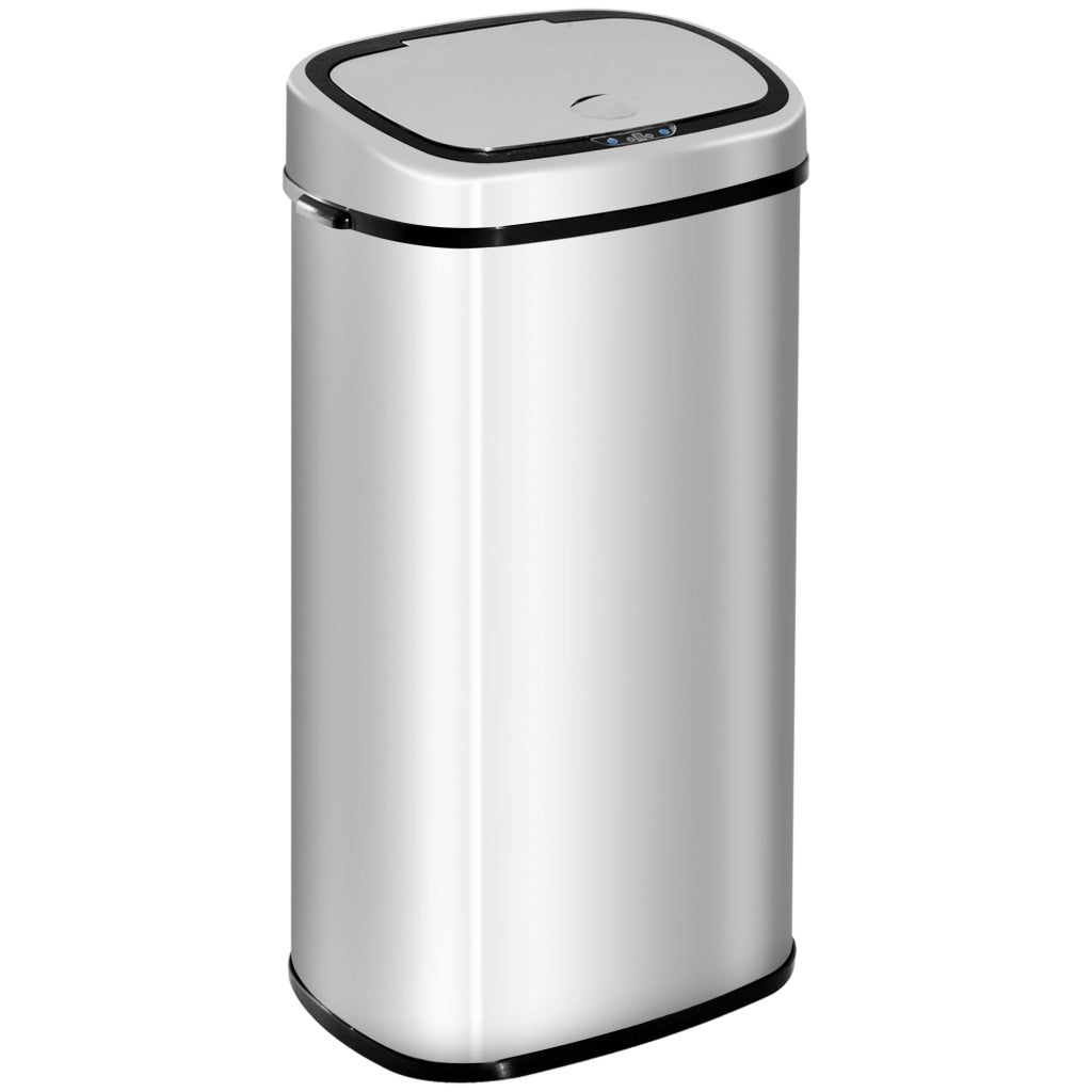 Bidone pattumiera automatico con sensore in acciaio inox, 68 L, argento