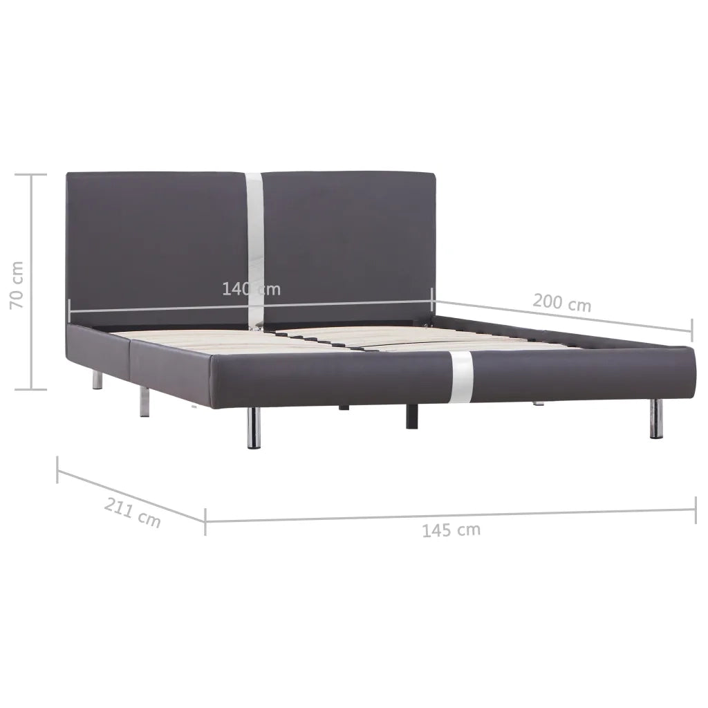 Giroletto senza Materasso Grigio Similpelle 140x200 cm 280838
