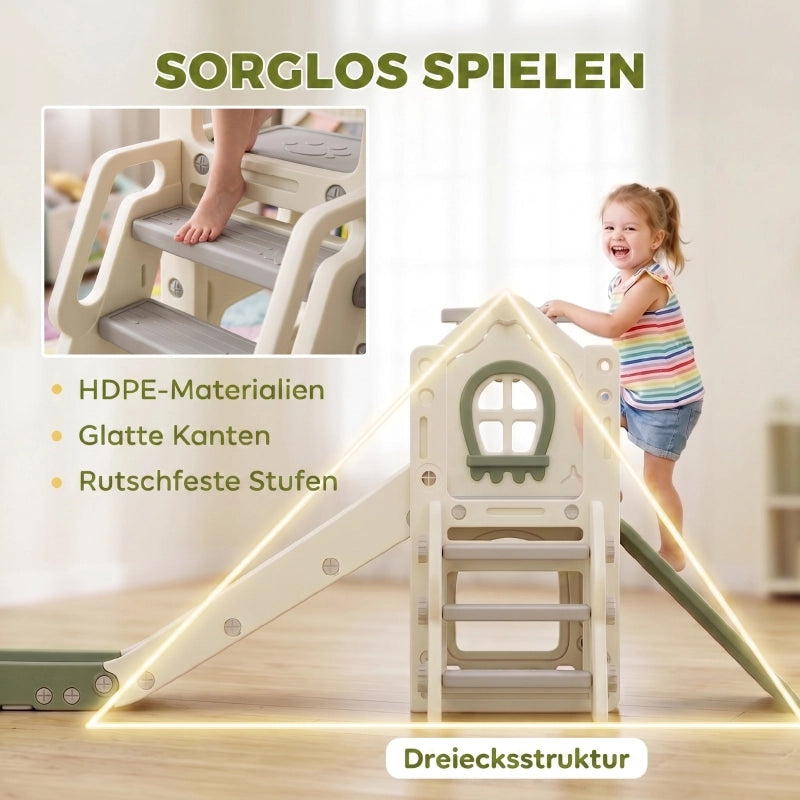 SCIVOLO 4 in 1 Pieghevole 132 cm con Canestro e Contenitore Bianco Crema