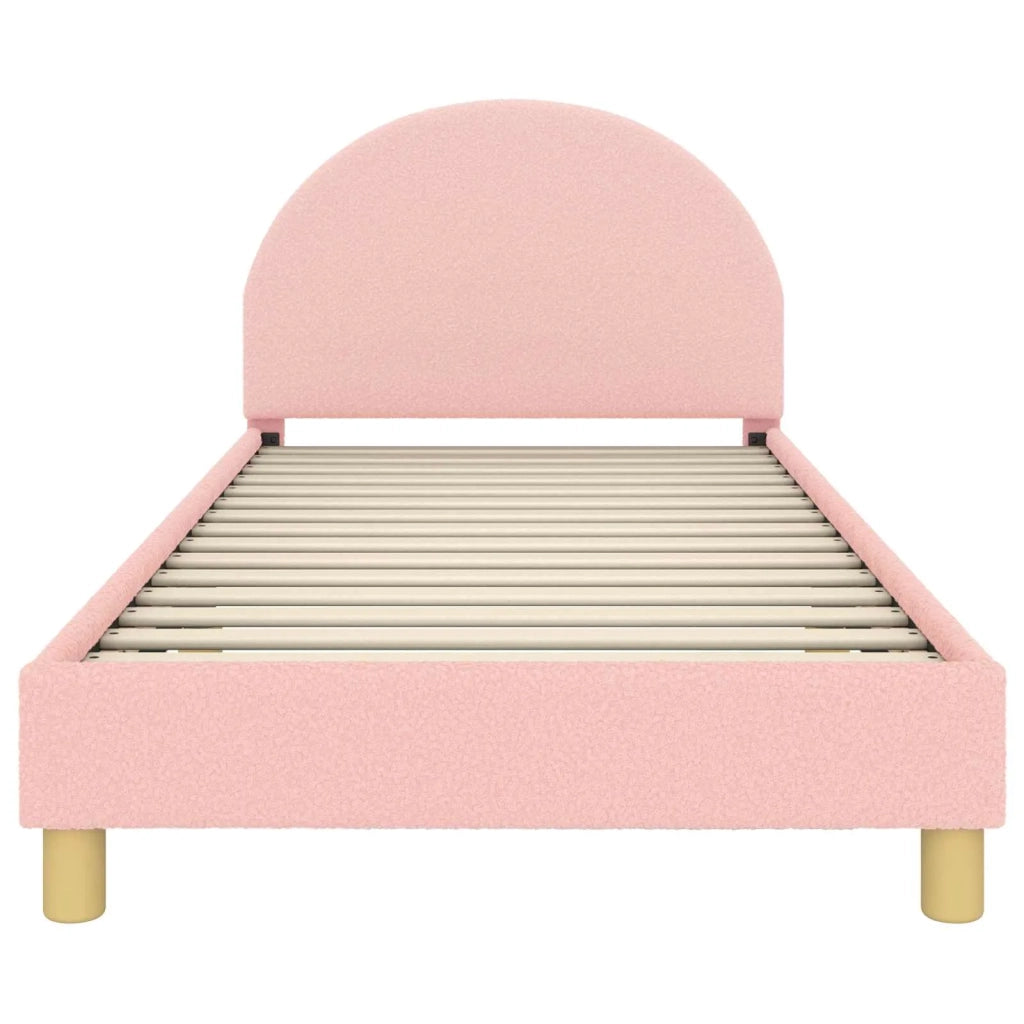 Struttura letto bambini con testata Rosa 90 x 200 cm Bouclé
