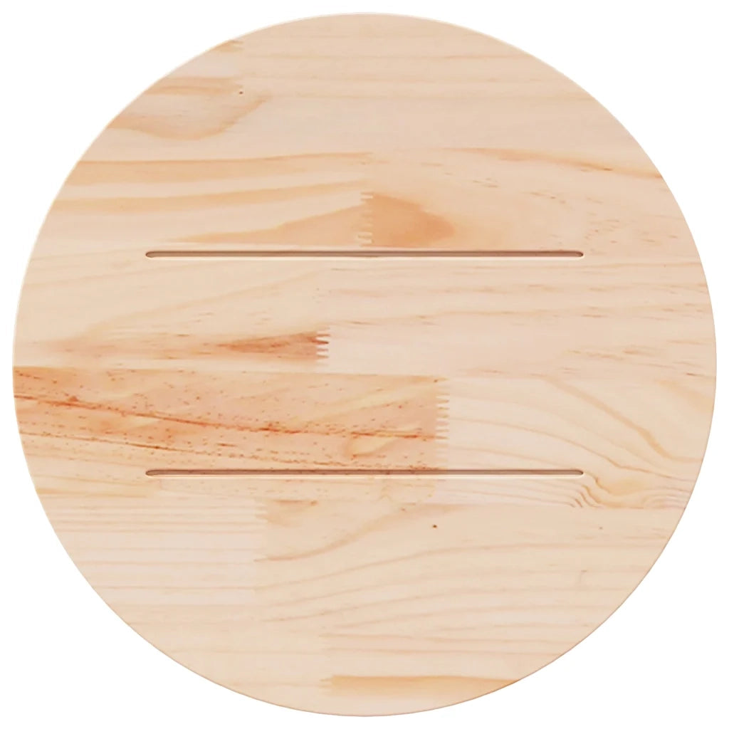 Piano Tavolo Rotondo Bianco Ã˜70x3 cm in Legno Massello di Pino