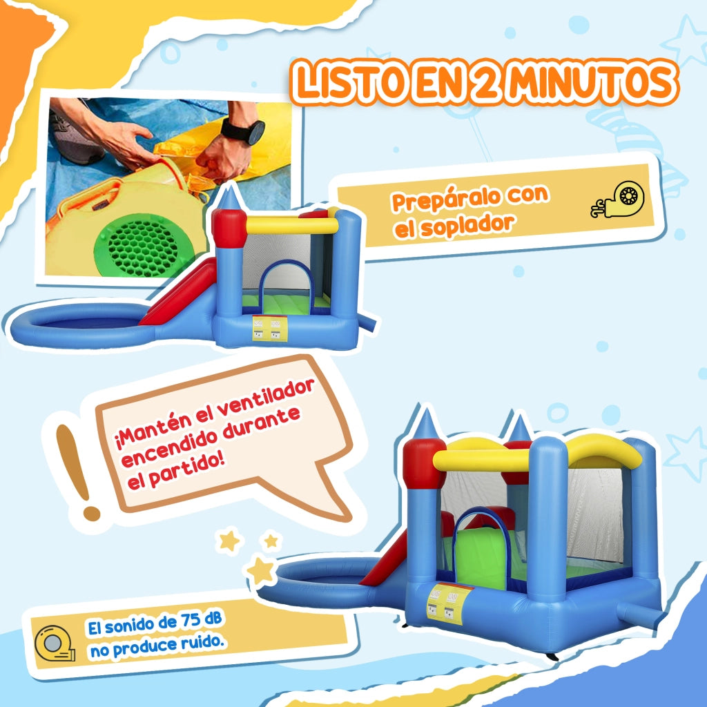 Castello Gonfiabile con Scivola e Piscina Palle ¨C zephmum ¨C 415x205x190 cm