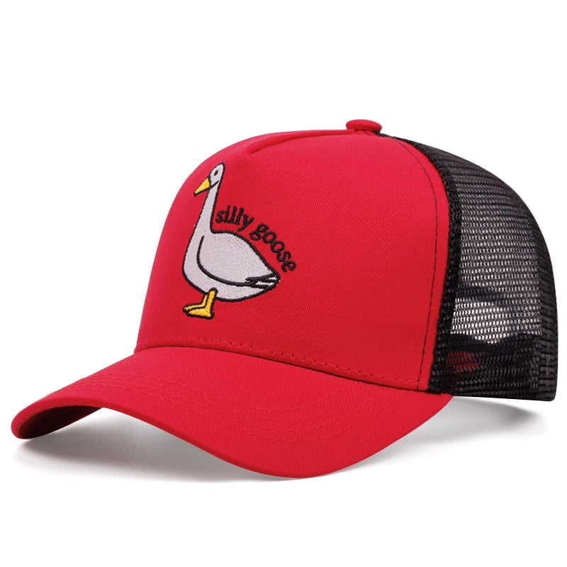 Cappellini da baseball ricamati Silly Goose, rossi