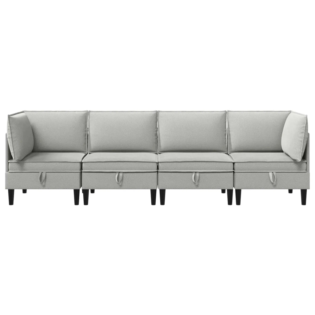 Set di mobili per il soggiorno 4 pcs Grigio chiaro Tessuto 3413799