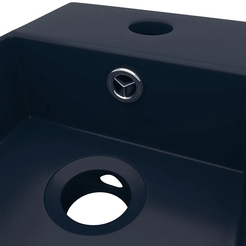 Lavandino con Troppopieno in Ceramica Blu Scuro cod mxl 40154