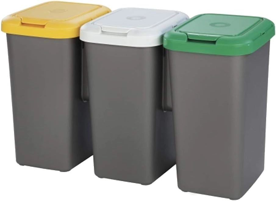 PATTUMIERA RACCOLTA DIFFERENZIATA SET 'TRIO' 25 lt. cm 78,5 x 32 x 47,4  - TONTARELLI