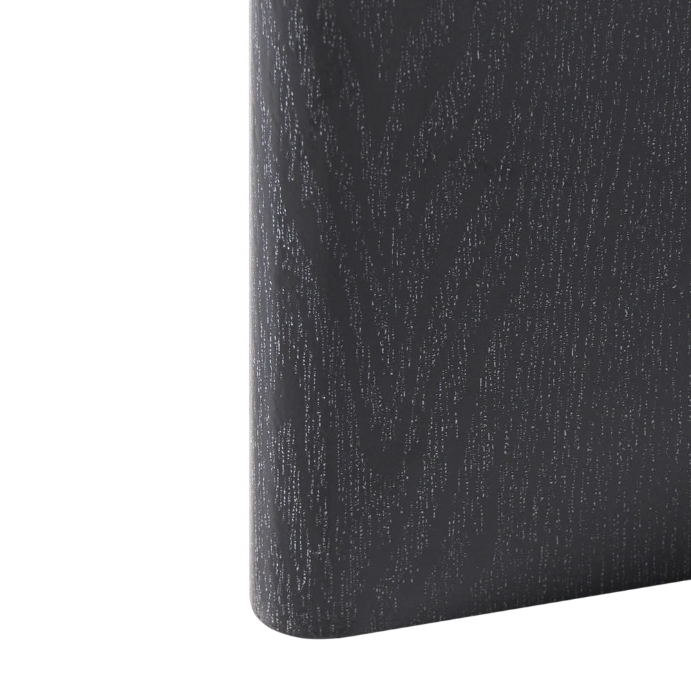Tavolino nero in MDF con impiallacciatura in carta rotondo con 3 gambe a pannelli per soggiorno stile moderno