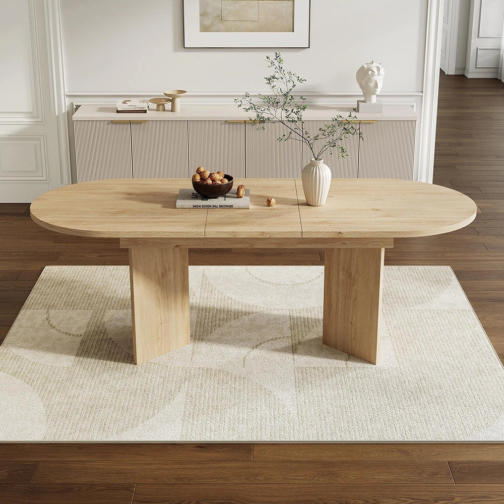 Tavolo da pranzo allungabile - Xylo - 140/180x90 cm - Quercia - Per 6-8 persone angoli arrotondati piano spesso