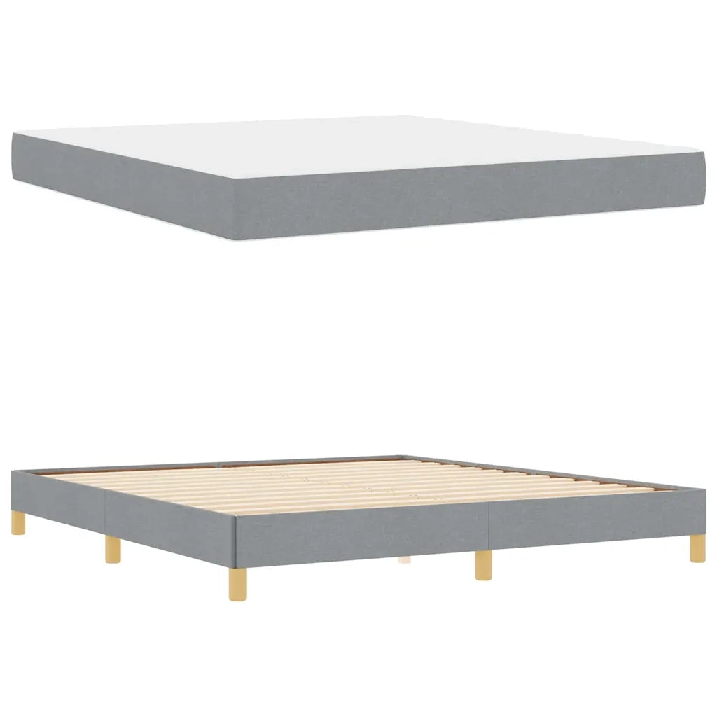 vidaXL Letto a molle Grigio chiaro e Marrone 180 x 200 cm